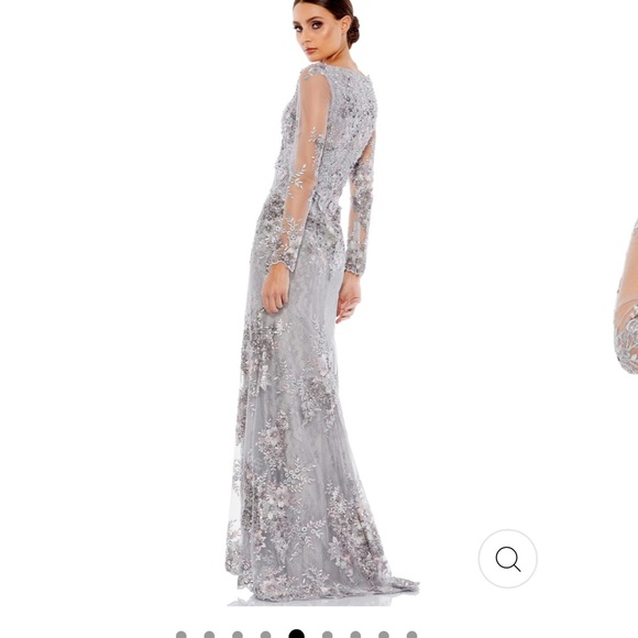 MAC DUGGAL SZ 16 EMBELLISHED V NECK ILLUSION DRESS NWT - Picture 2 of 6